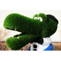 Топиари крокодил Пулл, h=207 см - газон Deluxe + Eco